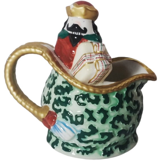 VTG Avon Creamer Jug Christmas mouse King Nutcracker Green Gold Red - Picture 2 of 7